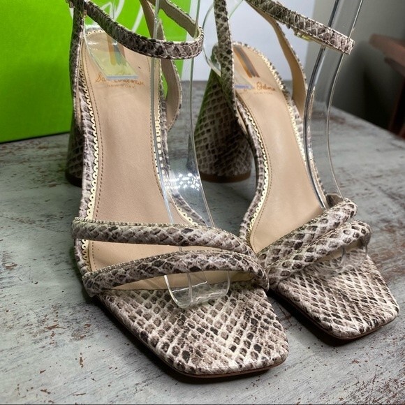 New Sam Edelman KIA BLOCK HEEL SANDAL Shoes 6 Roccia Mamba Snake - Picture 3 of 13